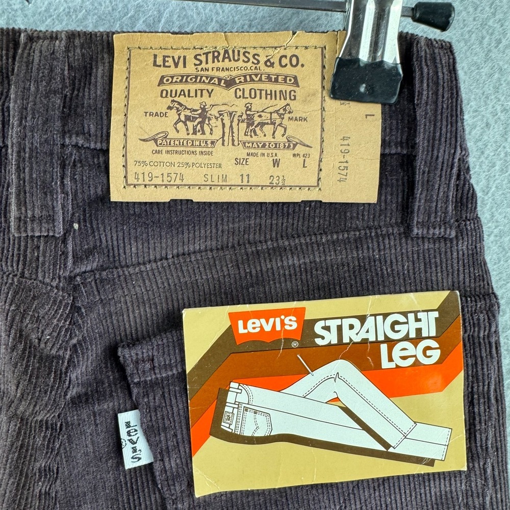 Vintage Levis Pants Youth Boys 11 Fits 23x24 Brown Corduroy Straight Leg 80s